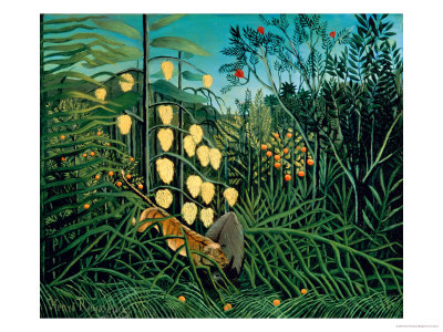 Henri Rousseau Battling Tiger and Buffalo